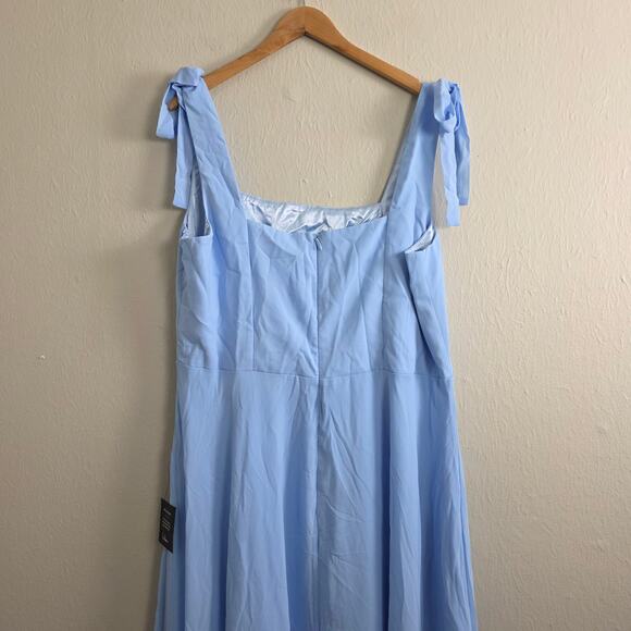 NEW Love Me Forever Light Blue Square Neck Maxi Dress - Picture 9 of 12